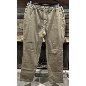 Men’s COVE Olive Green Casual Pull On Elastic Waist Pants Size 38 x 32 *D1